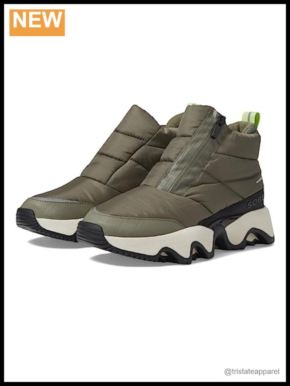 Puffy Zip Waterproof Winter Boots Mid-Calf Rubber Sole Textile Upper